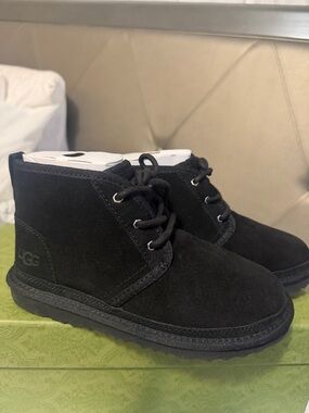 UGG Black Suede Lace-Up Ankle Boots